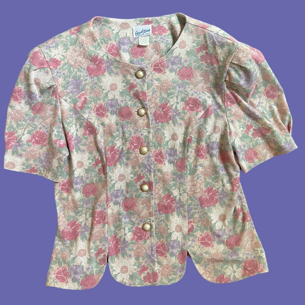 Vintage 80s Floral Cardigan